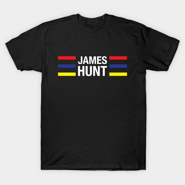 70's British Formula 1 Icon James Hunt T-Shirt by funkymonkeytees